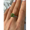 925 Sterling Silver Peridot Ring Size 10