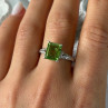925 Sterling Silver Peridot Ring Size 10