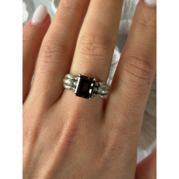 Avon 925 Sterling Silver Brown Tourmaline Ring Size 8