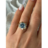 925 Sterling Silver Blue Cz Flower Ring Size 7