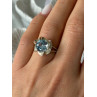 925 Sterling Silver Blue Cz Flower Ring Size 7