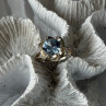 925 Sterling Silver Blue Cz Flower Ring Size 7