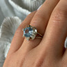 925 Sterling Silver Blue Cz Flower Ring Size 7