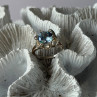 925 Sterling Silver Blue Cz Flower Ring Size 7