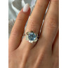 925 Sterling Silver Blue Cz Flower Ring Size 7