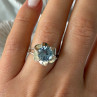 925 Sterling Silver Blue Cz Flower Ring Size 7