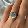 925 Sterling Silver Blue Cz Flower Ring Size 7