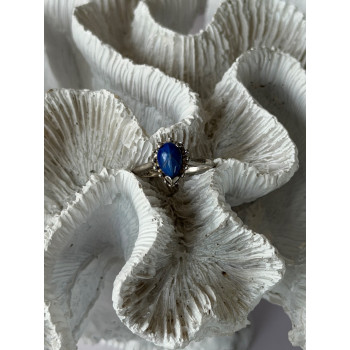 925 Sterling Silver Blue Star Sapphire Ring Size 7