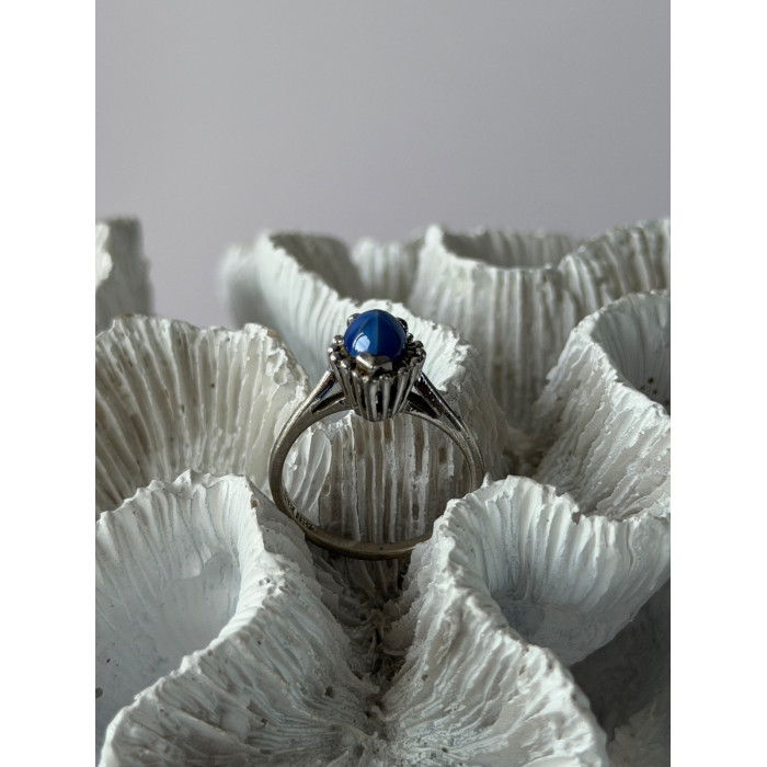 925 Sterling Silver Blue Star Sapphire Ring Size 7