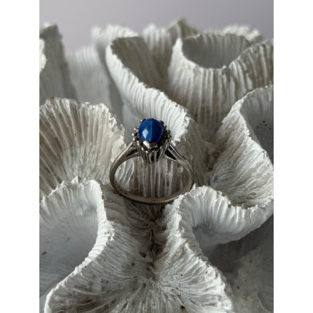 925 Sterling Silver Blue Star Sapphire Ring Size 7