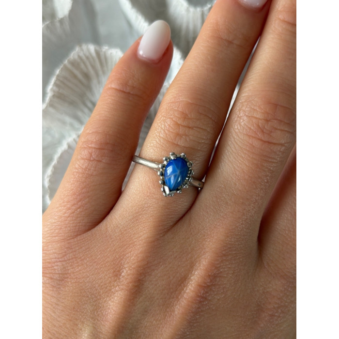 925 Sterling Silver Blue Star Sapphire Ring Size 7