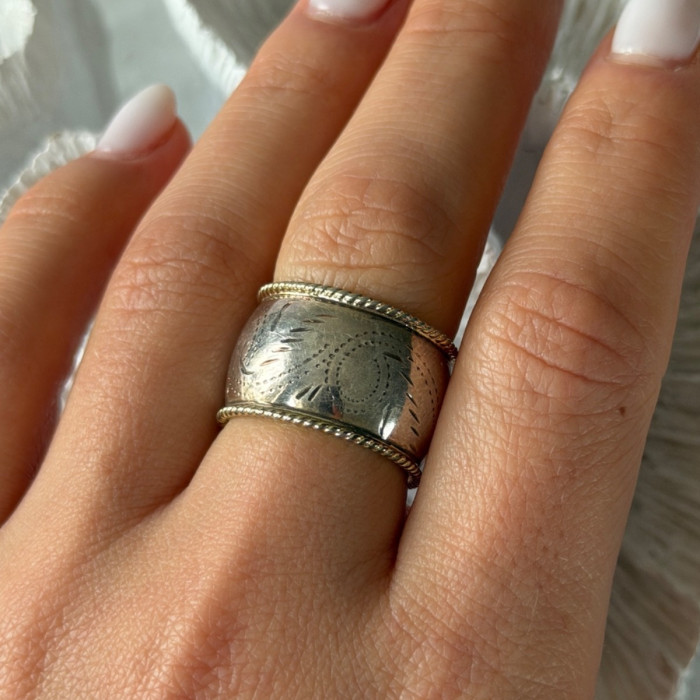 Vintage MWS Thailand 925 Sterling Silver Ring Size 8