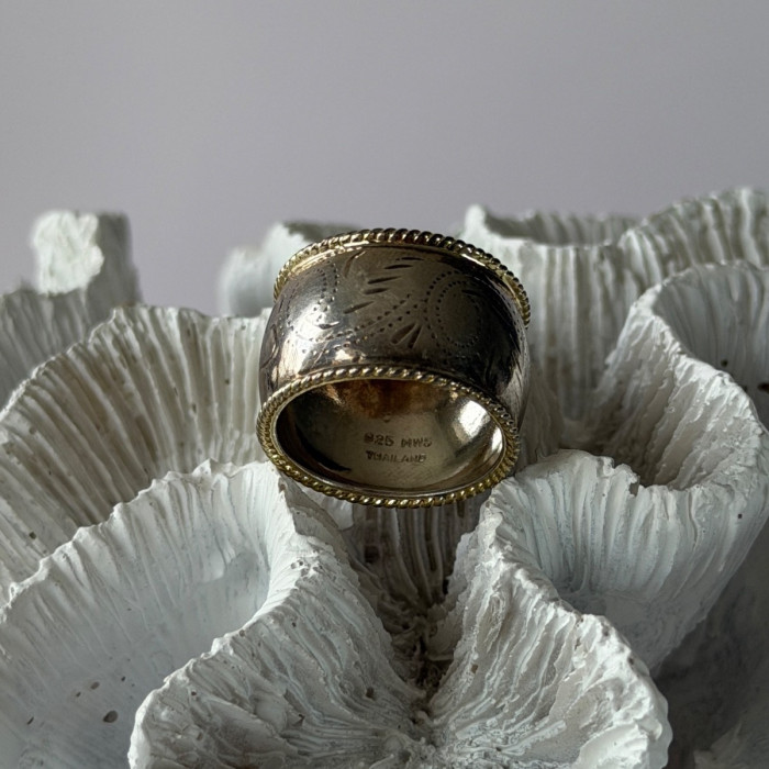 Vintage MWS Thailand 925 Sterling Silver Ring Size 8