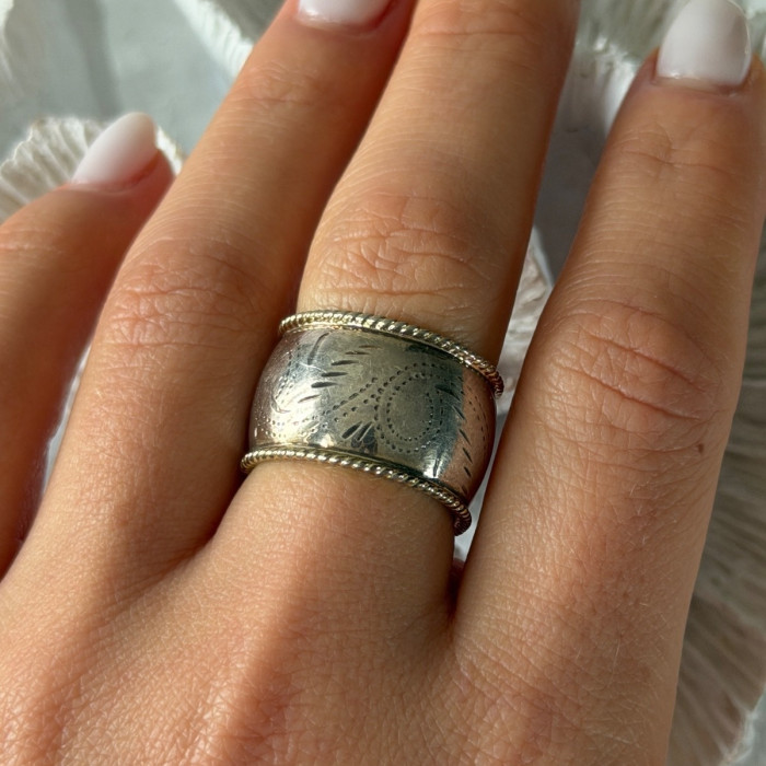 Vintage MWS Thailand 925 Sterling Silver Ring Size 8