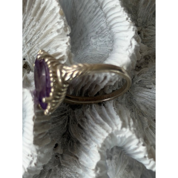 Beautiful Vintage 925 Sterling Silver Amethyst Ring Size 7