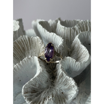 Beautiful Vintage 925 Sterling Silver Amethyst Ring Size 7