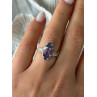 Beautiful Vintage 925 Sterling Silver Amethyst Ring Size 7