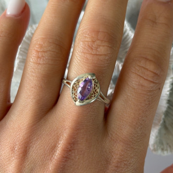 Avon 925 Sterling Silver Amethyst Ring Size 10
