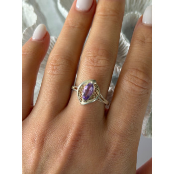 Avon 925 Sterling Silver Amethyst Ring Size 10