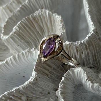 Avon 925 Sterling Silver Amethyst Ring Size 10