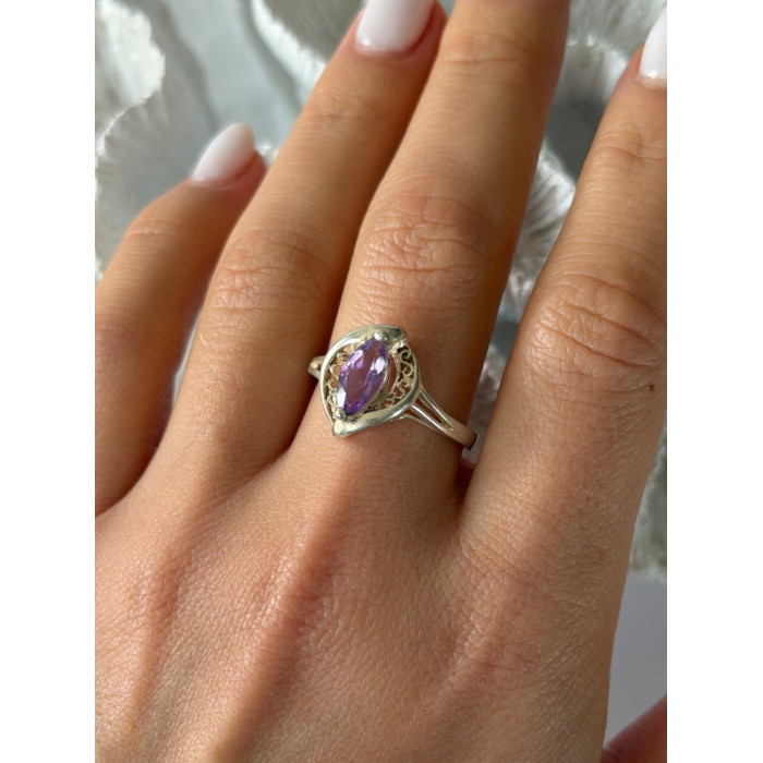 Avon 925 Sterling Silver Amethyst Ring Size 10