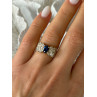 925 Sterling Silver Sapphire & Beryl Ring Size 7