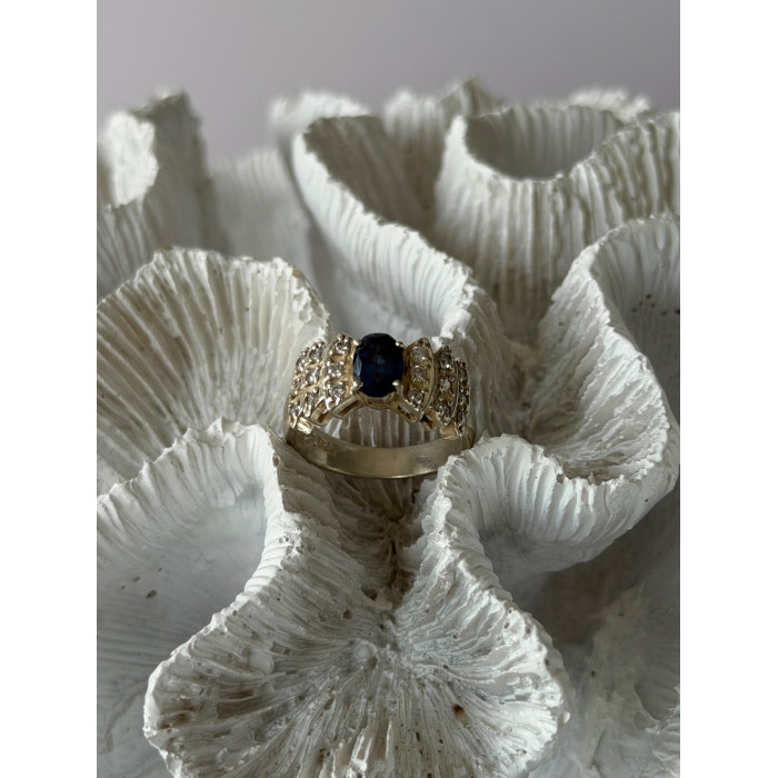 925 Sterling Silver Sapphire & Beryl Ring Size 7