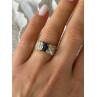 925 Sterling Silver Sapphire & Beryl Ring Size 7