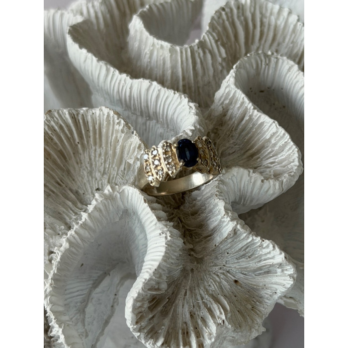 925 Sterling Silver Sapphire & Beryl Ring Size 7