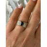 925 Sterling Silver Sapphire & Beryl Ring Size 7