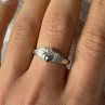 925 Sterling Silver Heart Wings Colorless Topaz Ring Size 9