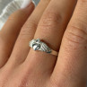 925 Sterling Silver Heart Wings Colorless Topaz Ring Size 9