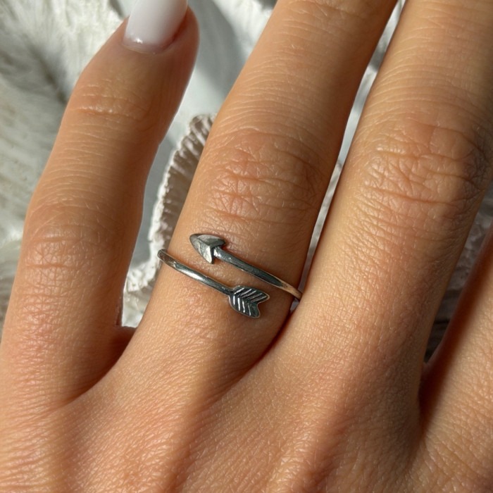 Adjustable Arrow 925 Sterling Silver Ring