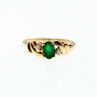 14K Yellow Gold Emerald & Diamonds Ring Size 8