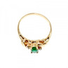 14K Yellow Gold Emerald & Diamonds Ring Size 8