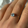 925 Sterling Silver Blue Topaz Ring Size 9