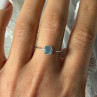 925 Sterling Silver Blue Topaz Ring Size 9