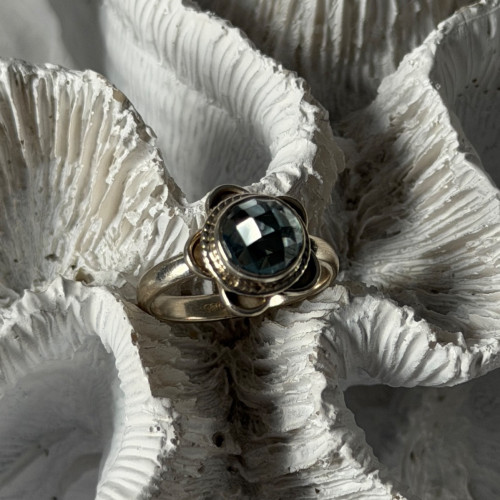 Vintage 925 Sterling Silver Aquamarine Ring Size 8