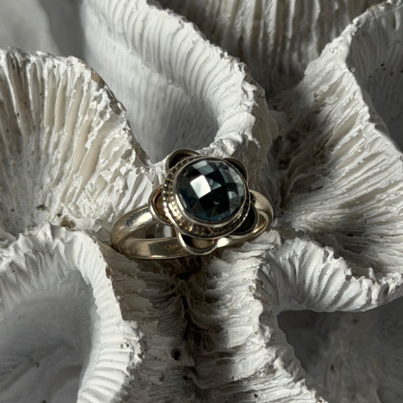 Vintage 925 Sterling Silver Aquamarine Ring Size 8