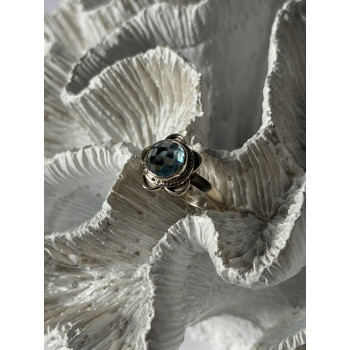 Vintage 925 Sterling Silver Aquamarine Ring Size 8