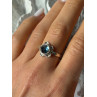 Vintage 925 Sterling Silver Aquamarine Ring Size 8