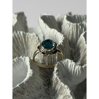 Vintage 925 Sterling Silver Aquamarine Ring Size 8