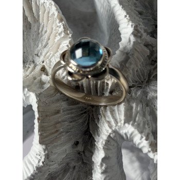 Vintage 925 Sterling Silver Aquamarine Ring Size 8