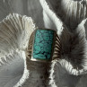 925 Sterling Silver Turquoise Ring Size 7.5