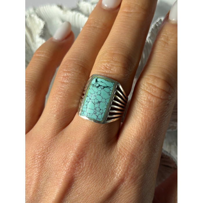 925 Sterling Silver Turquoise Ring Size 7.5