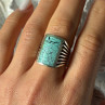 925 Sterling Silver Turquoise Ring Size 7.5