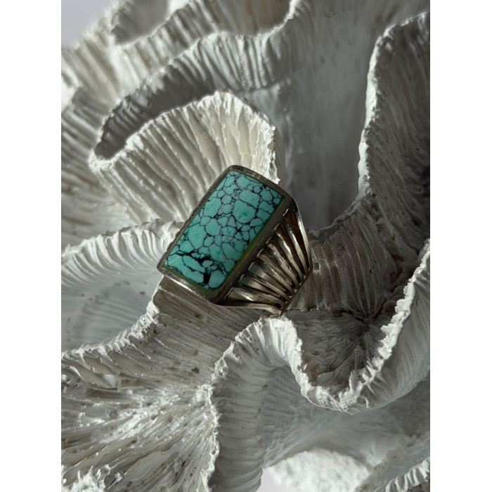 925 Sterling Silver Turquoise Ring Size 7.5