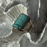 925 Sterling Silver Turquoise Ring Size 7.5