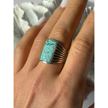 925 Sterling Silver Turquoise Ring Size 7.5