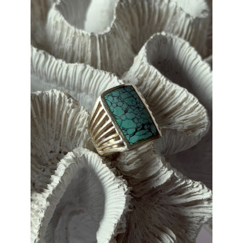 925 Sterling Silver Turquoise Ring Size 7.5